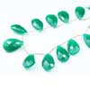 Natural Green Onyx Faceted Pear Shape Drops Beads Strand Length 11 Inches and Size 18mm to 22mm approx.